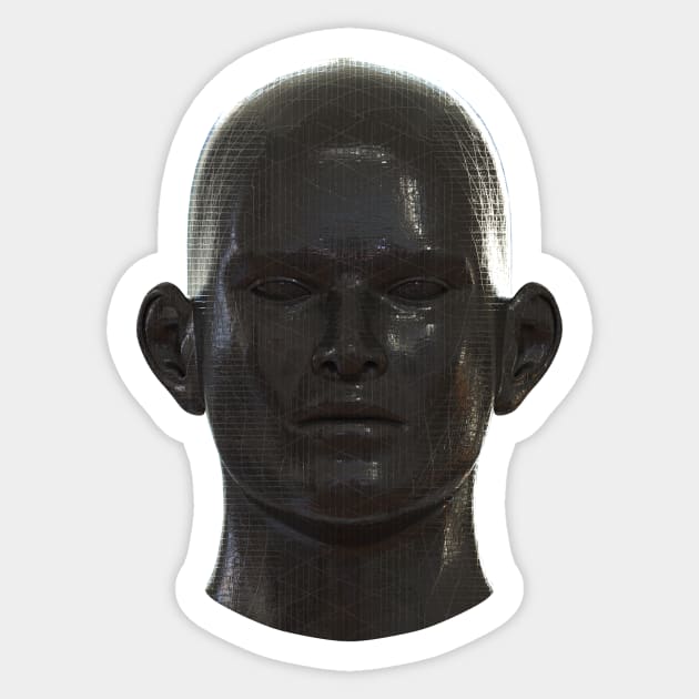 Carbon Fiber 3D Human Head Sticker by petevm